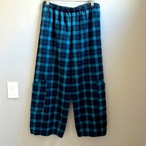 Bryn Walker casbah pants in a blue plaid, size Small.